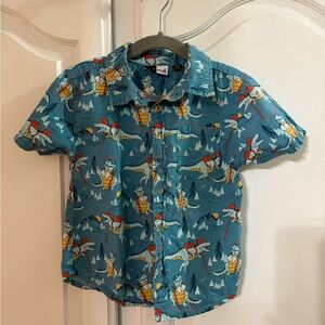 Kids Teal Adventure Button-Down Shirt